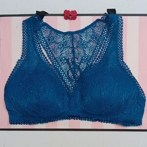 Victoria's Secret Teal Lace Bralette Size L